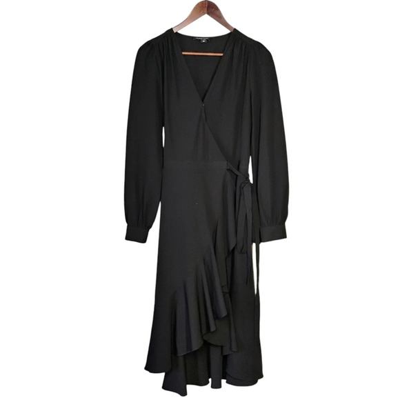 Yumi Kim Casanova Long Sleeve Wrap Dress Black Formal Cocktail Wedding Guest XS - Picture 15 of 15